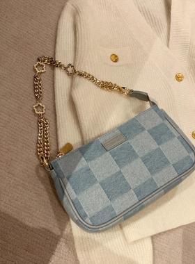 南风Chio2nd 布拉格麻将包包女棋盘格链条单肩腋下包超火斜挎小包