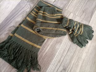 特价清仓出口欧洲冬季单层翻边毛线帽子围巾手套三件套装