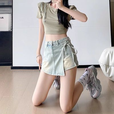 假两件牛仔短裤女夏2025新款短裤