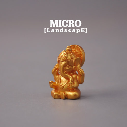 无聊了 摆个佛像在家供着 金色象鼻神 模型微景观DIY手工场景配件