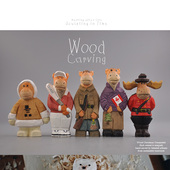 外贸出口木雕公仔手办 纪念品收藏 美加墨世界杯加拿大驼鹿麋鹿