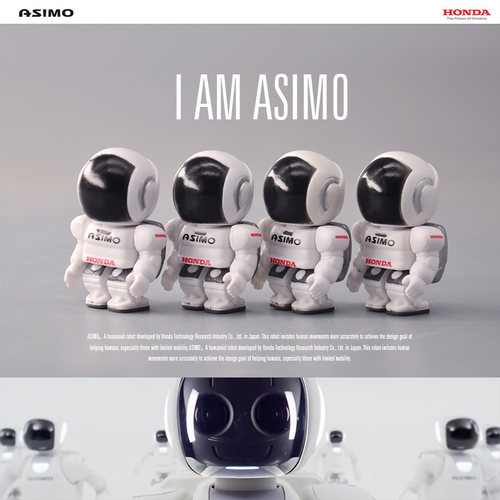 Asimo阿莫西机器人 太空人Q版可爱迷你公仔手办挂件 本田绝版收藏