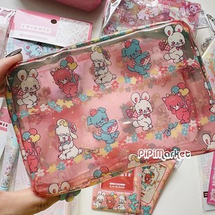 【日本采购】现货SWIMMER复古昭和小兔子限定收纳袋抽绳袋化妆包