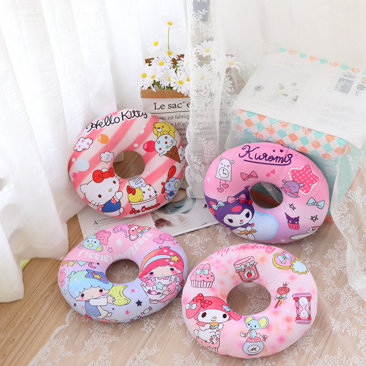 可爱卡通美乐蒂小白狗毛绒单孔坐垫 办公室学生椅垫坐垫,居家布艺,椅垫,淘宝优惠券,粉丝福利购,淘宝优惠卷