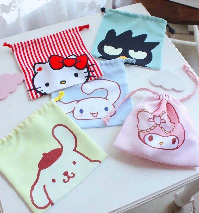 卡通美乐蒂小白狗KT束口袋抽绳袋零钱包小布袋卫生棉包收纳袋,收纳整理,其他收纳袋,淘宝优惠券,粉丝福利购,淘宝优惠卷