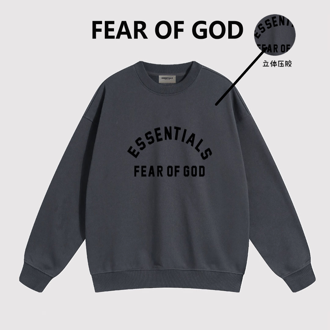 ESSENTIALS立体字母圆领情侣卫衣