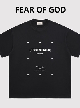 ESSENTIALS标语印花短袖T恤高街潮牌美式纯棉情侣FOG宽松男女半袖