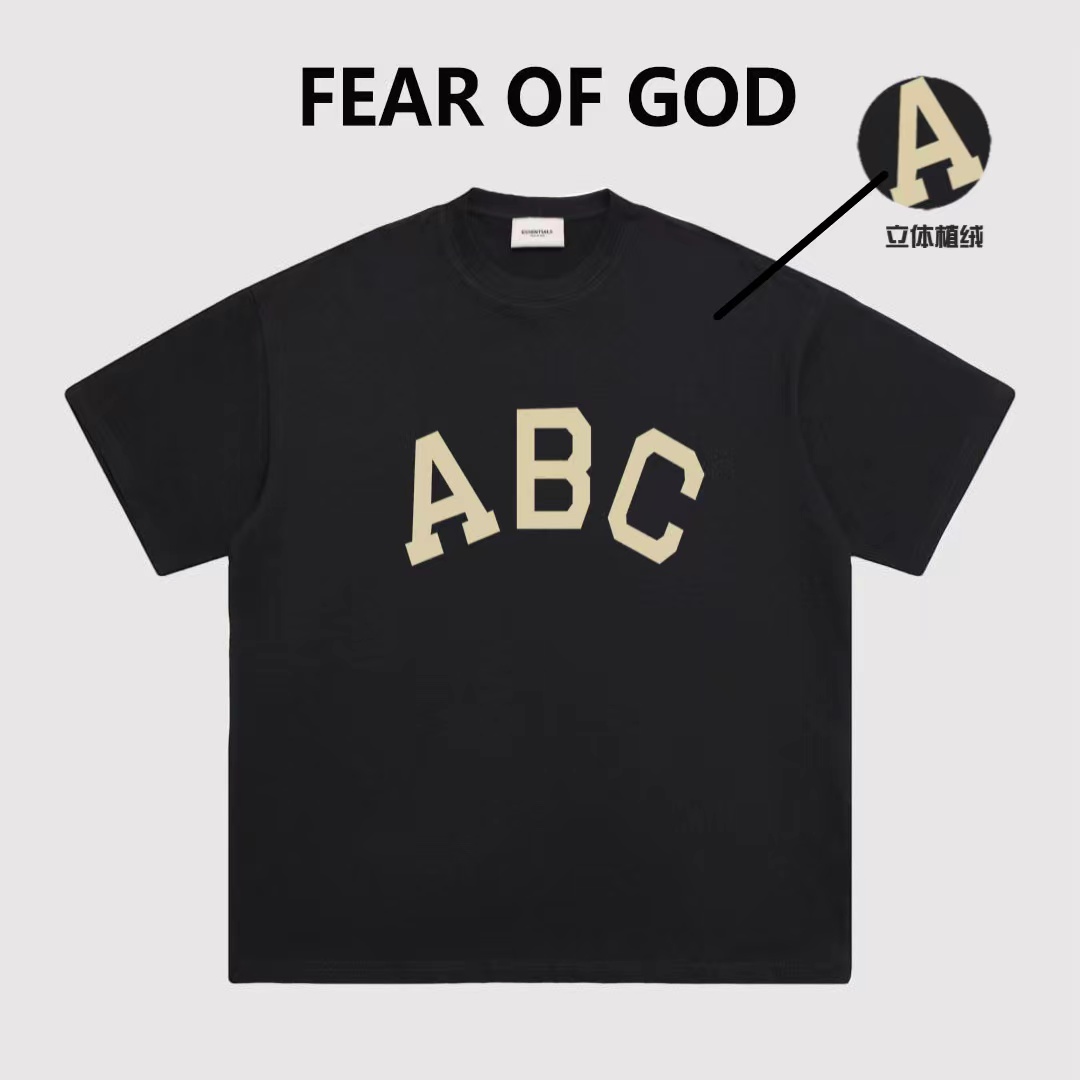 ESSENTIALS植绒ABC字母短袖T恤潮