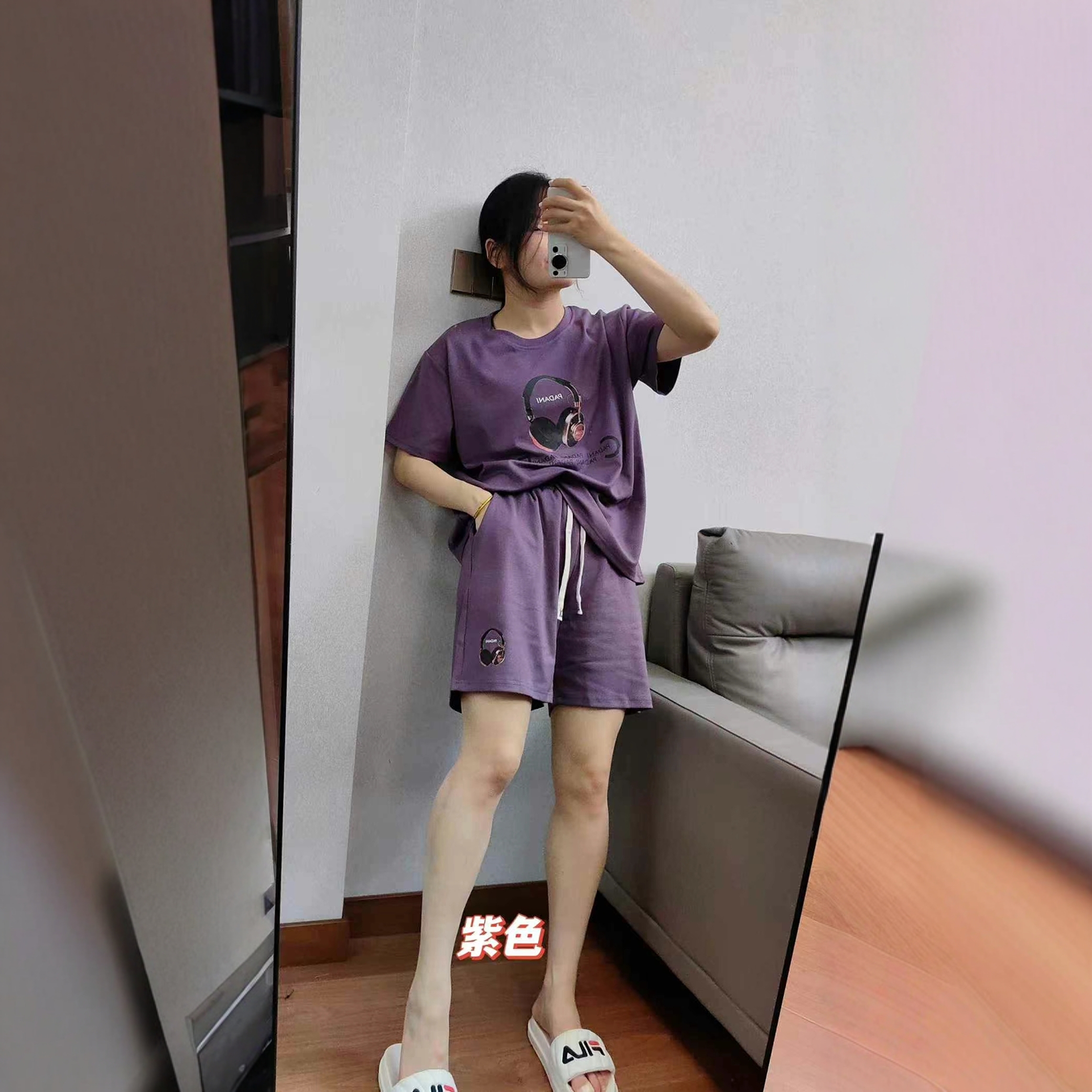 2025新款家居运动套装女夏季宽松显瘦短袖上衣女生两件套休闲衣服