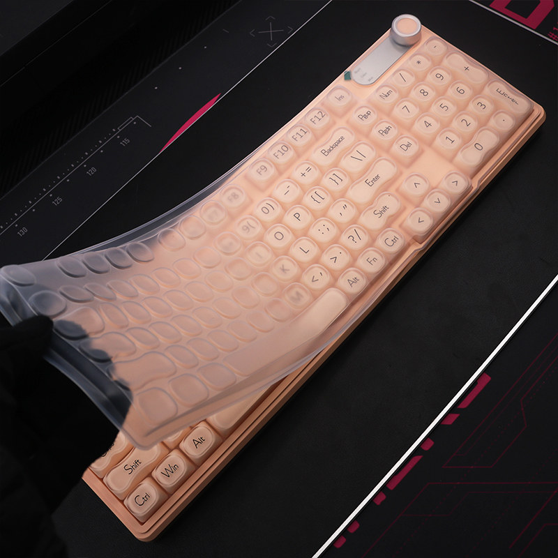 天翅全覆盖键盘膜适合前行者V102air键盘保护膜硅胶防尘防水套罩子粉底液云杉绿珊瑚粉