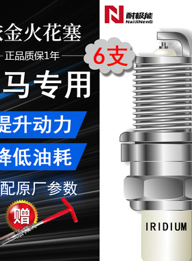 6支 适配宝马N52 M54 3系5系7系X5 X3 530 523 730 325铱金火花塞