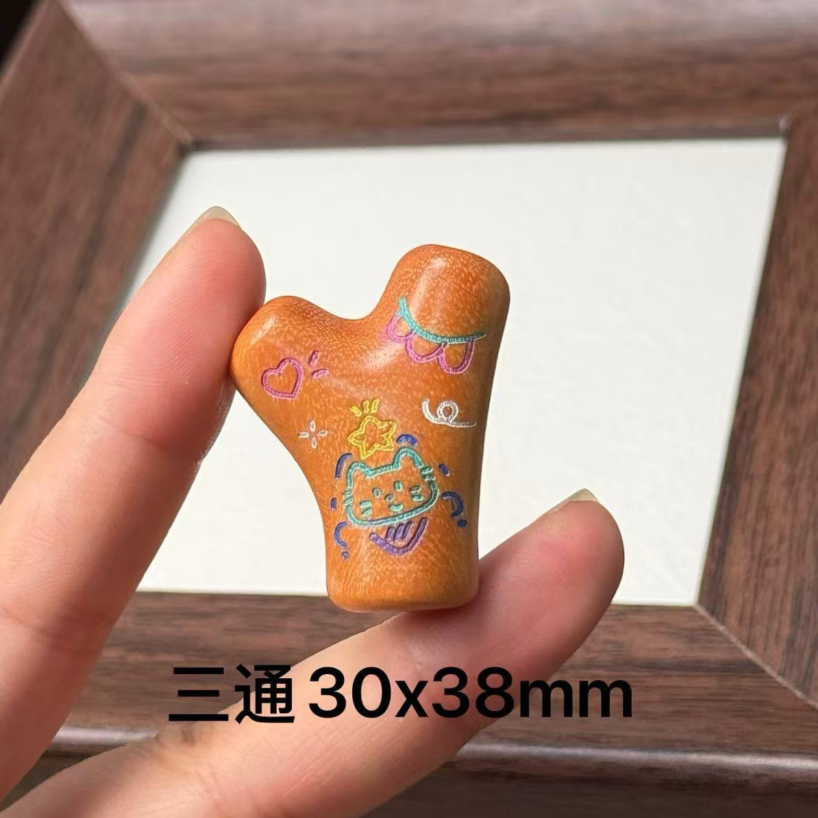 文玩玉米龙头木质七彩宝石迷你玉米配件花托转转头图片