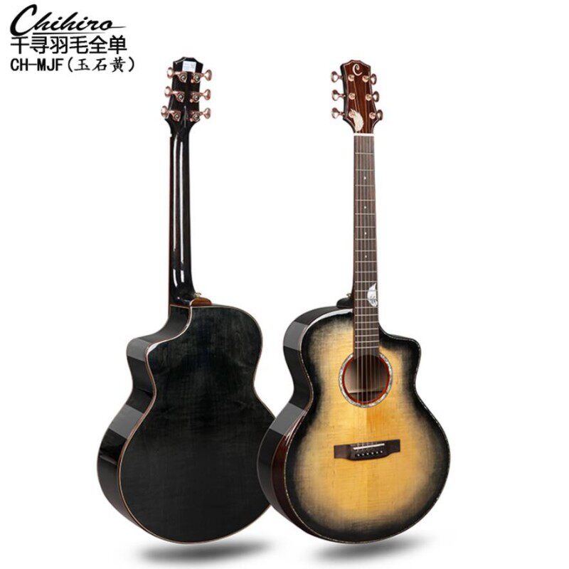 全单民谣吉他初学者入门进阶考级专业演奏级千寻原声木吉他jf桶形