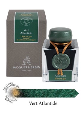 法国Jacques HERBIN 350周年金银粉彩墨 亚特兰蒂斯绿 蘸水笔