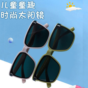 儿童墨镜防晒防紫外线男童潮酷帅气风黑色偏光太阳镜女童硅胶柔软