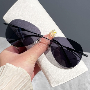 墨镜近视带度数高级感男款无框太阳眼镜男士开车专用防紫外线眼睛