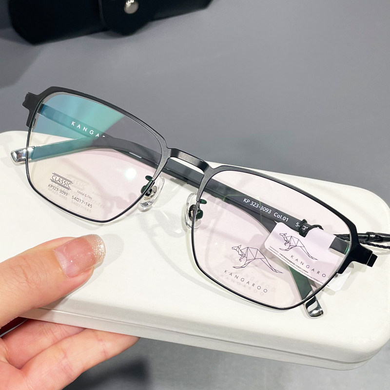 袋鼠品牌磁吸式近视眼镜框架男款三合一墨镜套镜夜视增光商务眼睛