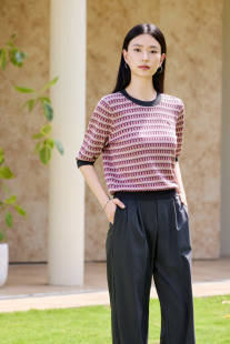 天丝优质美洋精品针织衫 上市2025年秋季 新款 格莱蒂尔设计感短袖