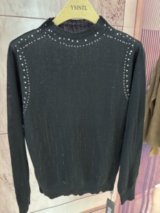新款 针织衫 上市新品 镶钻薄款 奥斯飞尔天丝澳毛长袖 秋冬外搭罩衫