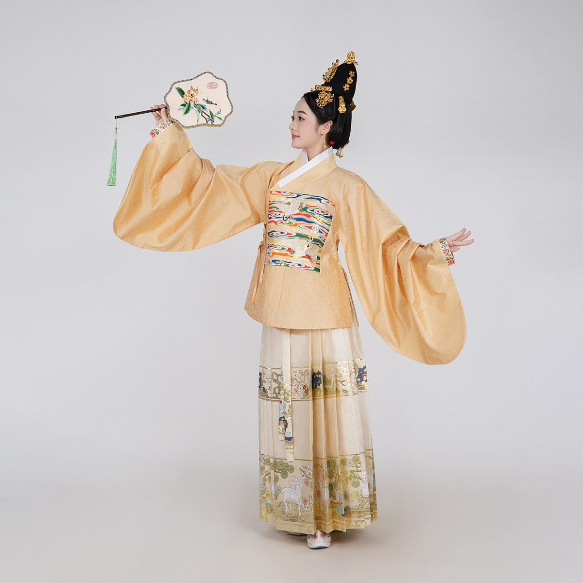 汉客丝路缠枝莲牡丹纹暗花纱补服 长袄短袄披风比甲道袍 定制汉服