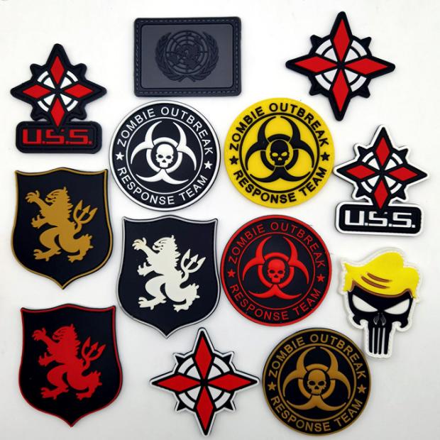 3d胶章生化危机标志骷髅安布雷拉补丁uss patch海豹臂章pvc贴章