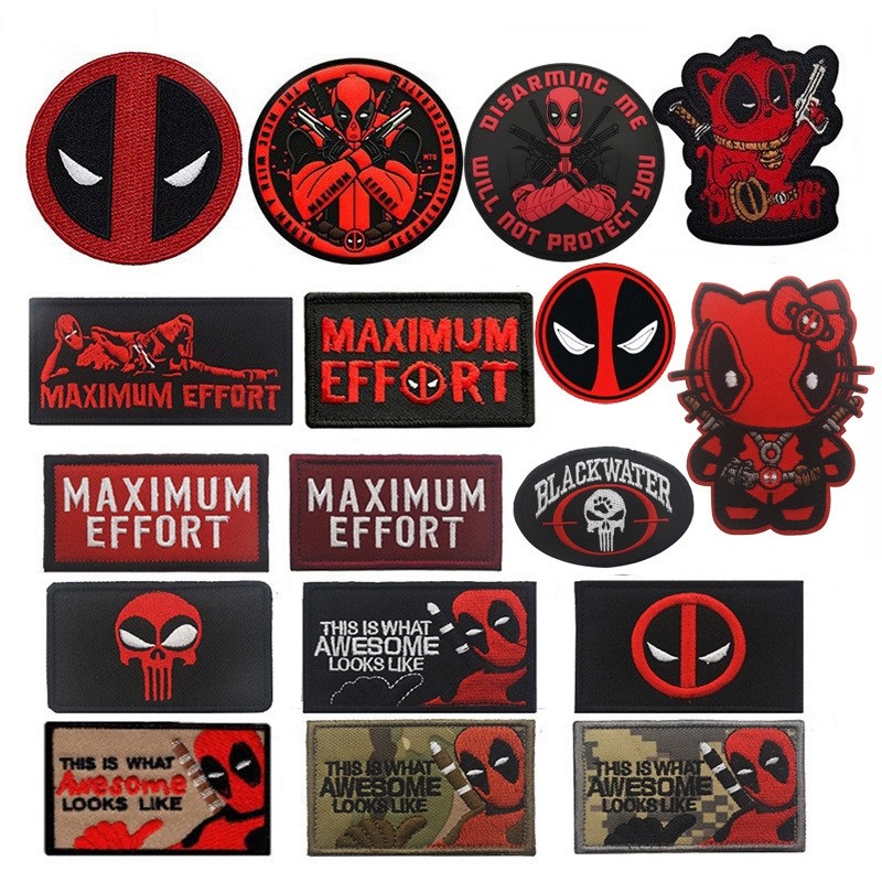 死侍背包贴章金刚狼士气章Deadpool补丁复仇者军迷帽章X战警臂章