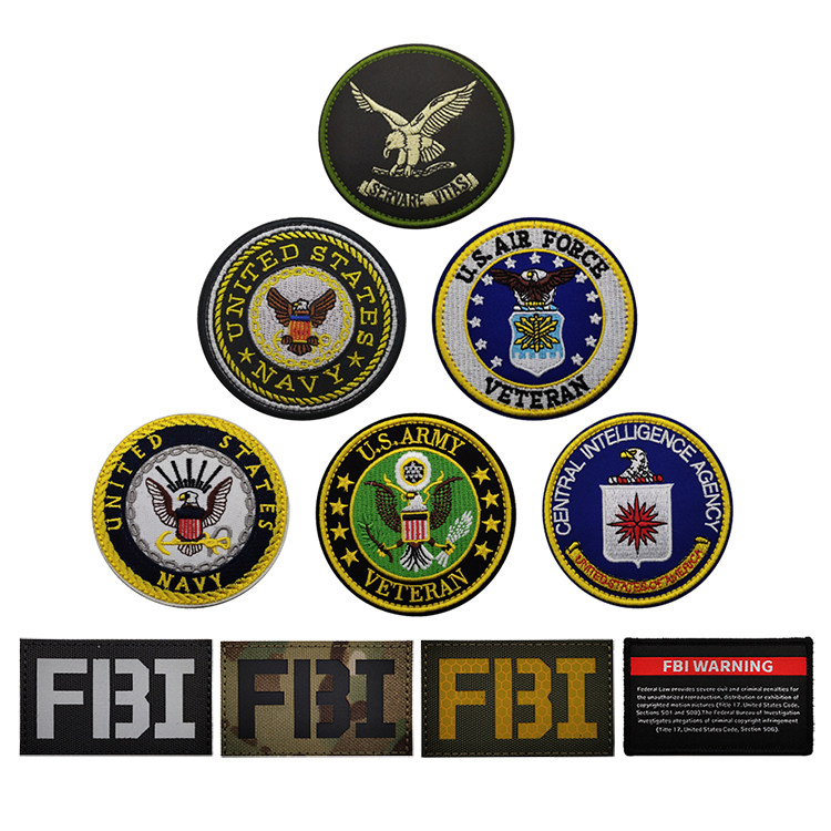 FBI服装标识CIA美剧电影反光USA补丁NAVY刺绣魔术贴章马甲2ND胸章