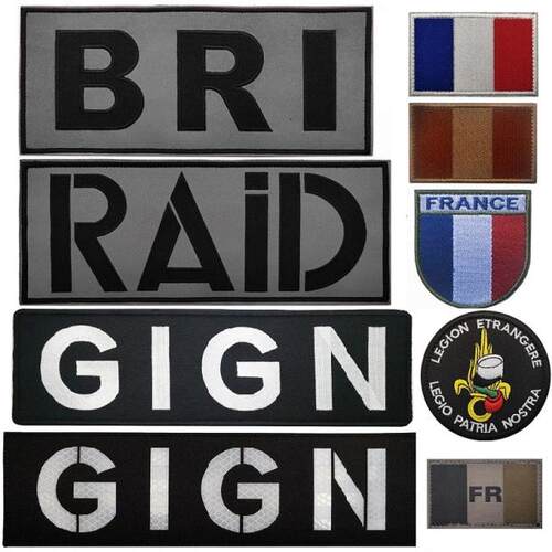 刺绣法国GIGN胸条徽章BRIRAID