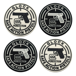 棒球服GLOCK圆形徽章PVC格洛克手枪胶章夜光防水魔术贴背包贴章