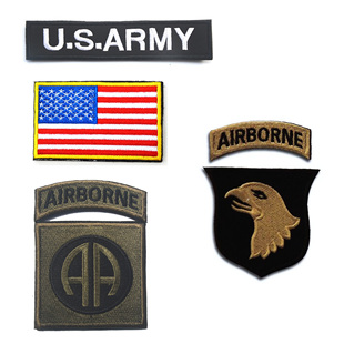 AIRBORNE英文战术臂章101空降师鹰头魔术贴臂章军迷双肩包贴章