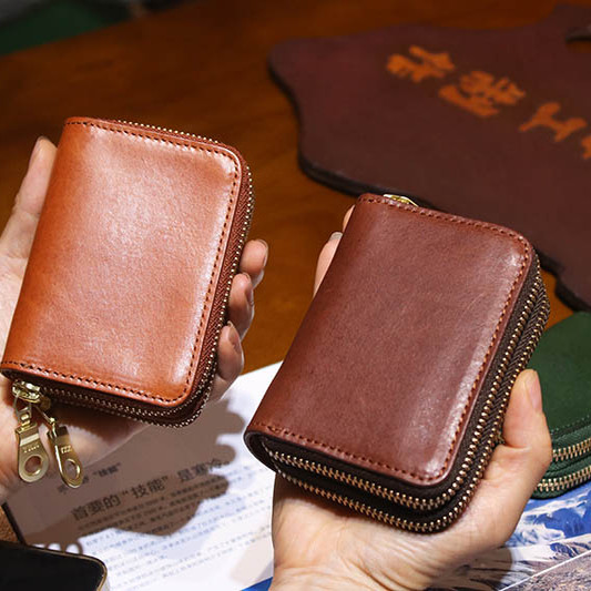 复古手工植鞣牛皮12卡位卡包