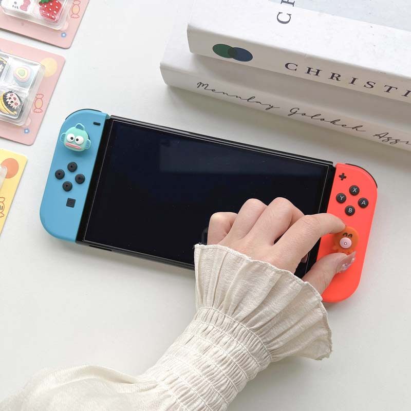 NINTENDO SWITCHOLED 로커 캡 귀여운 PACHA 개 액세서리 NS 컨트롤러 버튼 실리콘 보호 커버 라이트