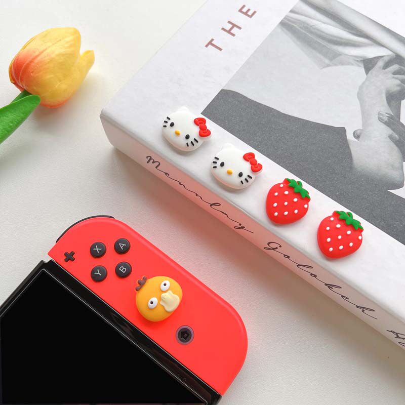 NINTENDO SWITCHOLED 로커 캡 귀여운 PACHA 개 액세서리 NS 컨트롤러 버튼 실리콘 보호 커버 라이트