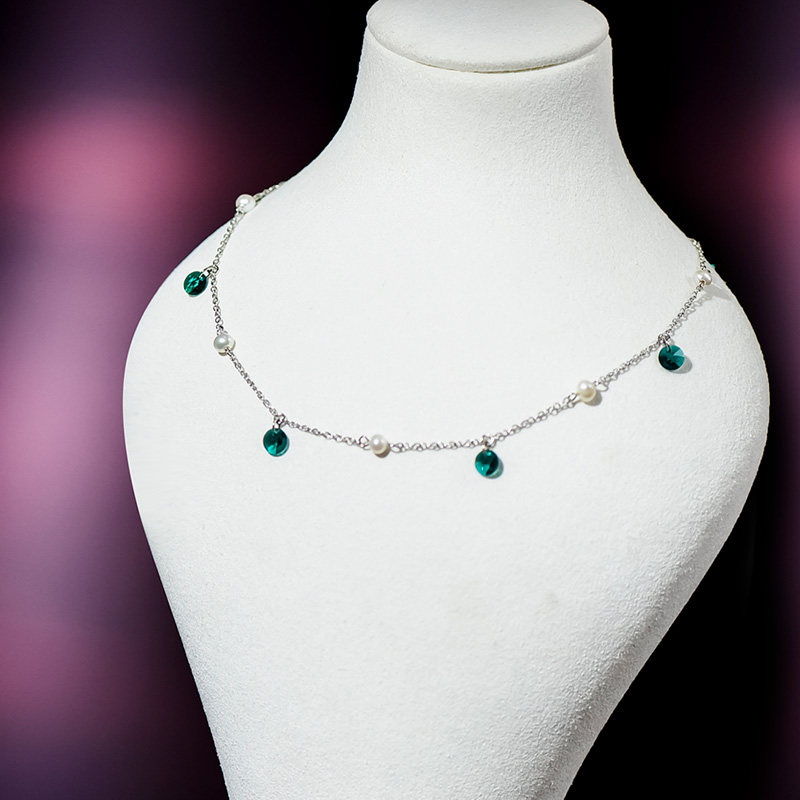 人间惆怅客原创纯银多层水晶流苏项链满天星锁骨链女短款礼服配饰