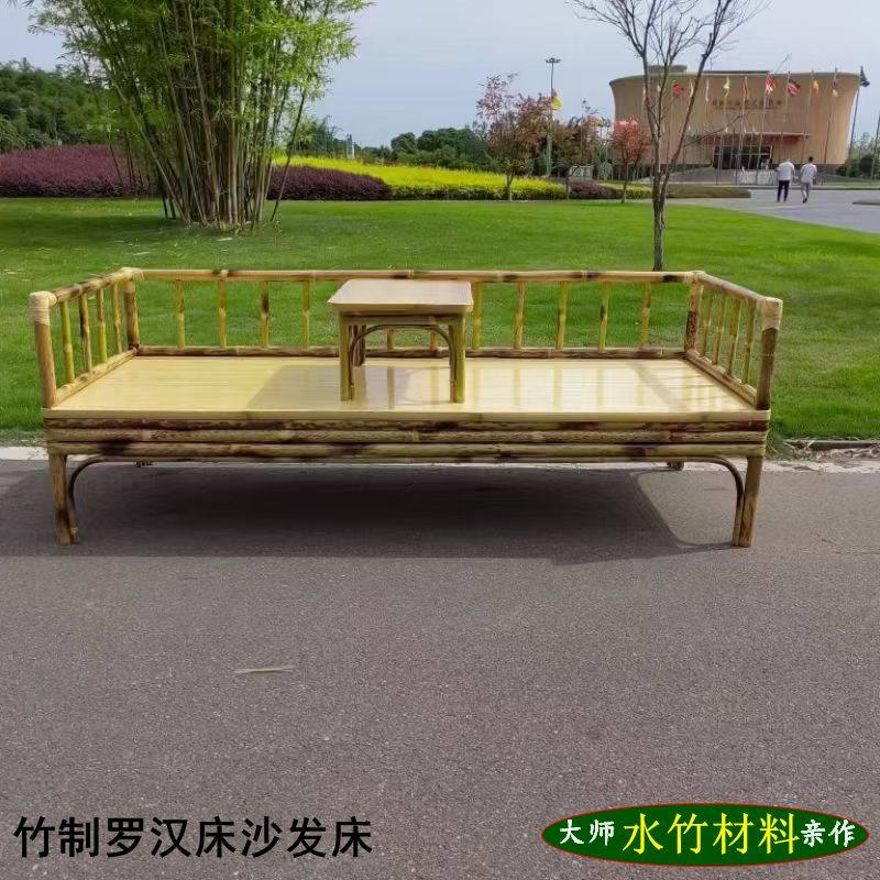 定竹家具竹床榻榻米沙发老式竹子床纯手工制作罗汉床沙发床午休床
