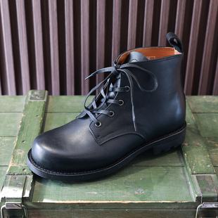 秋冬真皮高腰舰艇靴头层牛皮系带高帮皮鞋马丁靴固特异工艺男短靴