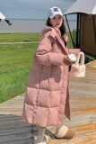 韩系甜美粉色羽绒服女冬季2024新款中长款过膝超好看加厚90白鸭绒，女装羽绒服，浙宝159