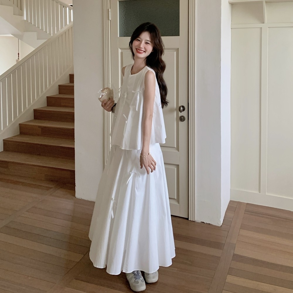 现货新款高级感蝴蝶结上衣+半身裙两件套装女159-755P175K258,女装套装/套裙,浙宝159