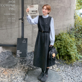 新款！蓝色衬衫+灰色连衣裙两件套套装159-539P165K248，女装套装/套裙，浙宝159