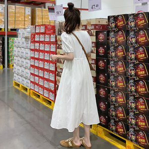 现货！法式少女减龄白色连衣裙提花纯棉裙子159-8903P110K168图片