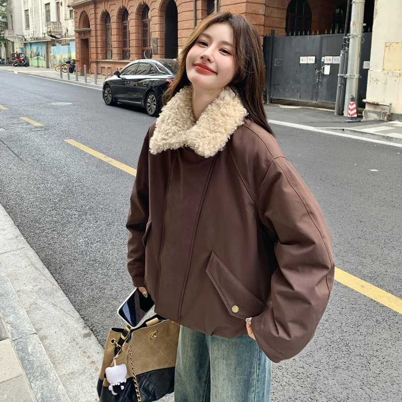 复古韩系翻领羽绒服外套女冬季新款小个子加厚短款90白鸭绒派克服,女装羽绒服,浙宝159