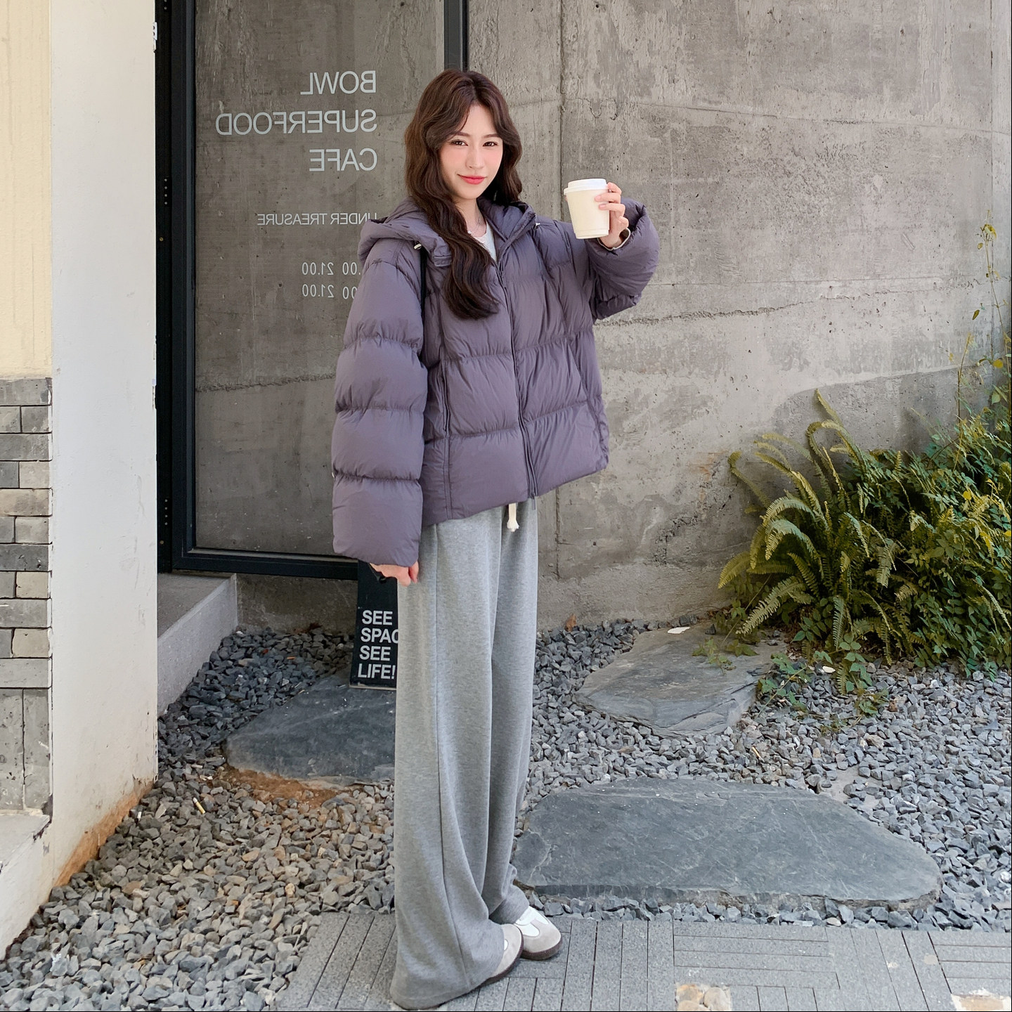 现货新款！紫色加厚90白鸭绒羽绒服宽松短款外套159-521P305K458,女装羽绒服,浙宝159