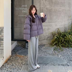 现货新款！紫色加厚90白鸭绒羽绒服宽松短款外套159-521P305K458图片