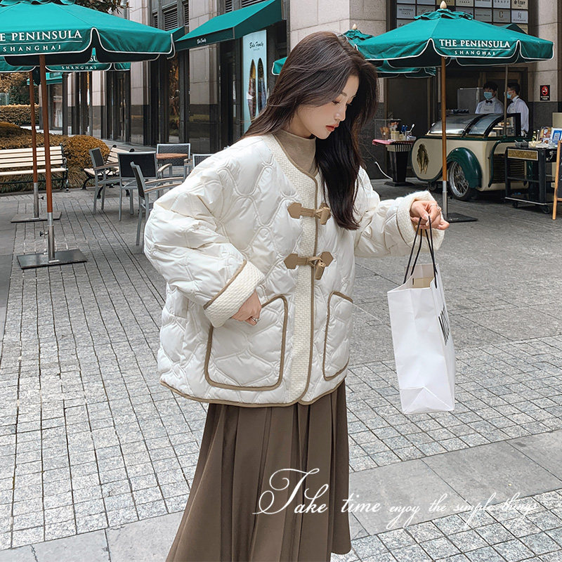 现货！小香风白色羽绒服女短款外套159/831/P235K348（买家秀）,女装羽绒服,浙宝159