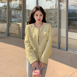 现货！富家千金风亮片黄色小香外套女短款159-746P145K208，女装短外套，浙宝159