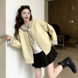 新款！黄色休闲蛋白皮衣外套159-2606P165K268，女装短外套，浙宝159