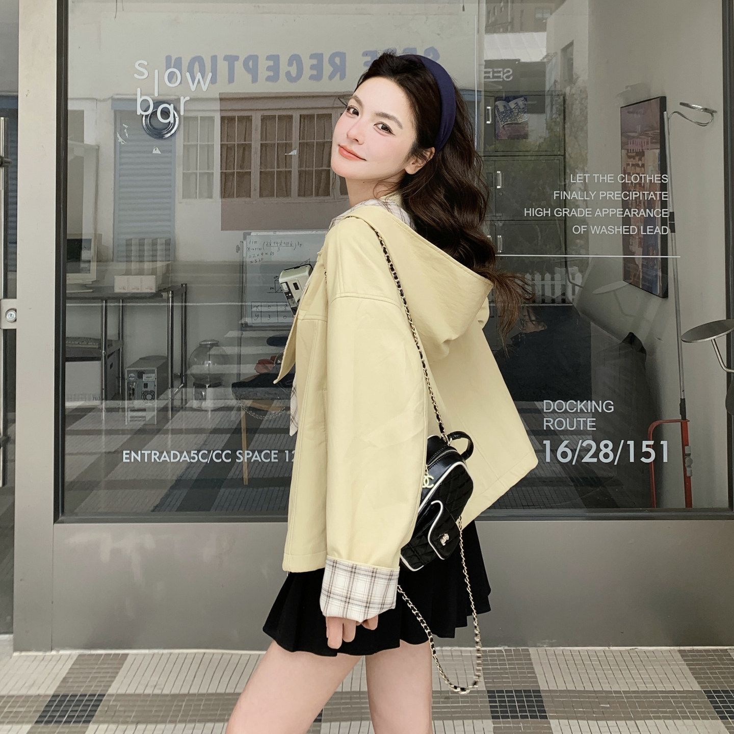 新款！黄色休闲宽松蛋白皮衣外套159-2606P165K268,女装短外套,浙宝159
