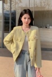 现货！富家千金风亮片黄色小香外套女短款159-746P145K208，女装短外套，浙宝159