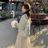 新中式国风提花短外套女2025春季新款气质清冷感小个子超好看上衣，女装短外套，浙宝159