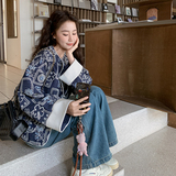 现货新中式风仿牛仔亮片盘扣刺绣外套女，女装短外套，浙宝159